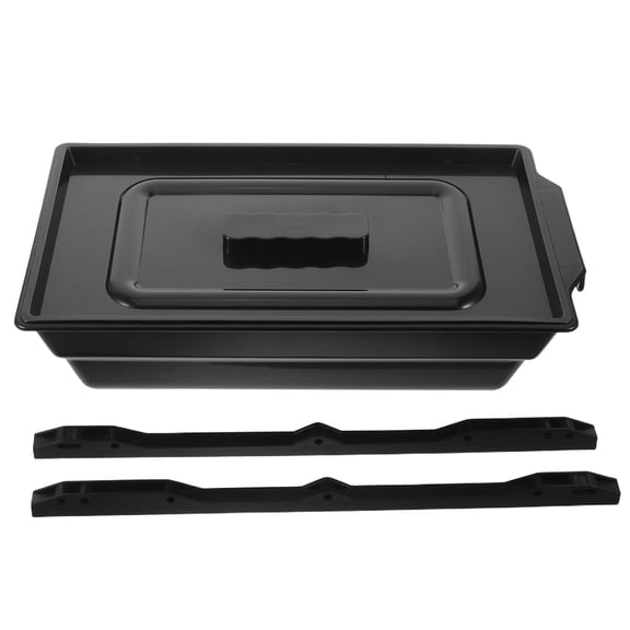 LOLIPPYY 1Set Heavy Duty Commode Chair Bucket Replacement with Support Rail for Home Use Black