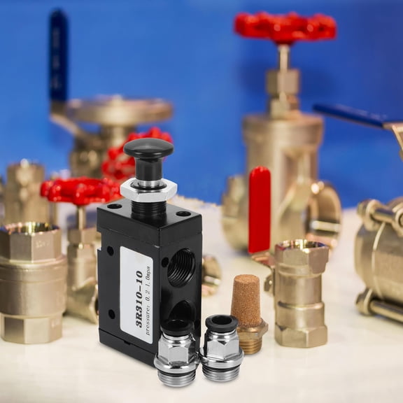 LOLIPPYY 1Set Heavy Duty Pneumatic Hand Lever Valve Aluminum Alloy Durable Adjustable Manual Control for Air and Water