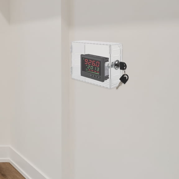 LOLIPPYY 1Set Heavy Duty Transparent Thermostat Lock Box with Key for Theft Prevention