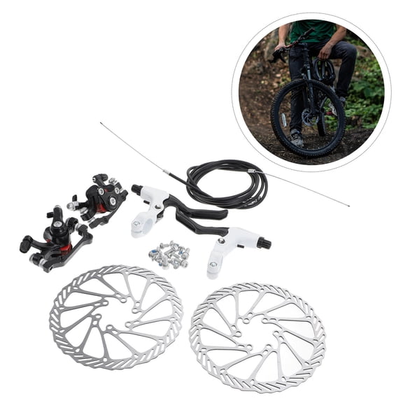 LOLIPPYY 1Set High Durability Black Hydraulic Mountain Bike Disc Brakes with Efficient Water Discharge
