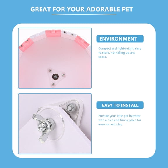 LOLIPPYY 1Set Home Use Pink Hamster Wheel Small Pet Exercise Wheel for Gerbil Mice and Rat