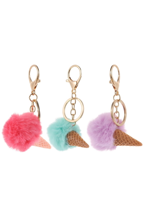 Ice Cream Keychain Bag Charm for Women, Compatible with iPhone 15 Pro Titanium Case, Stylish Pendant Accessory - 1 Set