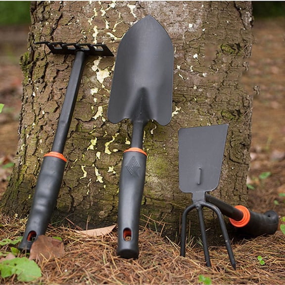 LOLIPPYY 1Set Iron Garden Tool Set with Ergonomic Handles for Weeding Planting Balcony Gardening