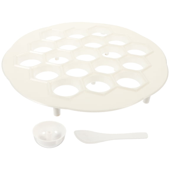 LOLIPPYY 1Set Kitchen Dumpling Maker Mold White 19-Holes Mold Safe on Hands and Counters