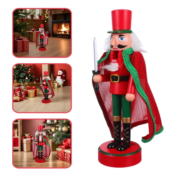 LOLIPPYY 1Set Lighted Nutcracker Christmas Decor Figurine Multi Color Traditional Tabletop Centerpiece