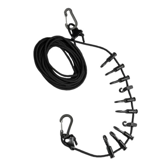 LOLIPPYY 1Set Lightweight Black Hanging Rope for Camping Clothes Tent and Lantern Hanging