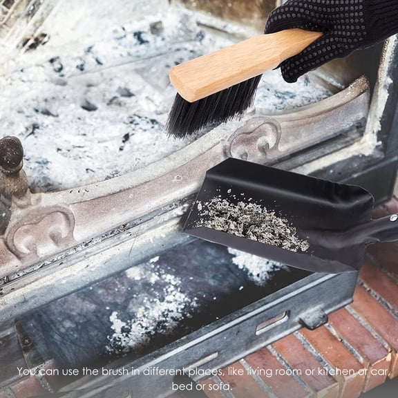 LOLIPPYY 1Set Lightweight Fireplace Tool Set with Brush and Shovel Wood and Iron