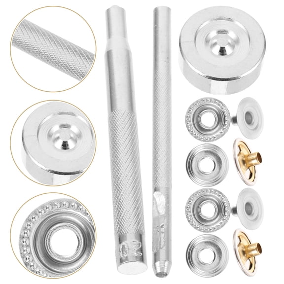 LOLIPPYY DIY Button Fasteners Plated Silver Stainless Steel for Clothing and Bags