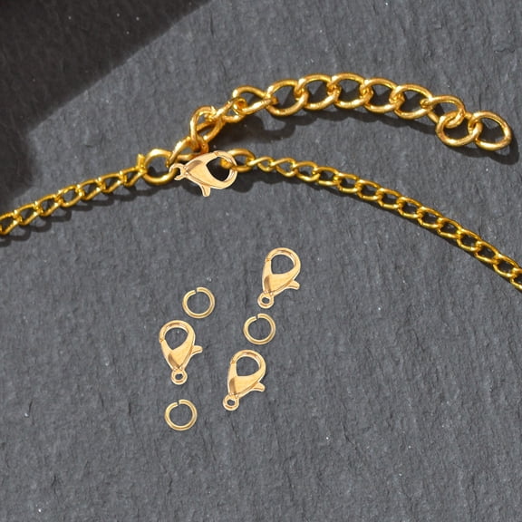 LOLIPPYY 1Set Metal Chain Roll with Lobster Clasp and Jump Kit for DIY and Bracelet