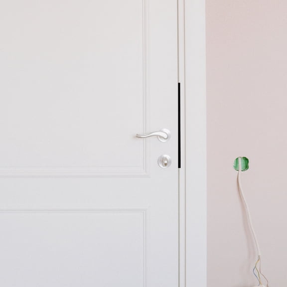 LOLIPPYY 1Set Metal Door Latch Guard Plate Black Stainless Steel Door Security Protector for Outswing Doors