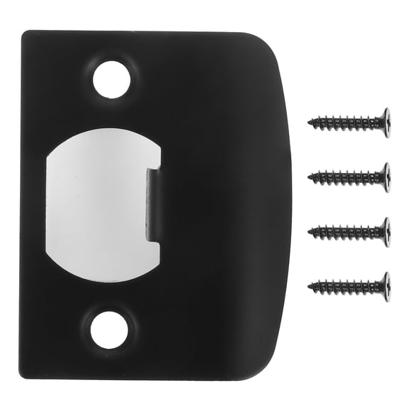 LOLIPPYY 1Set Metal Door Lock Cover Plate Black Wear Resistant for Interior Doors