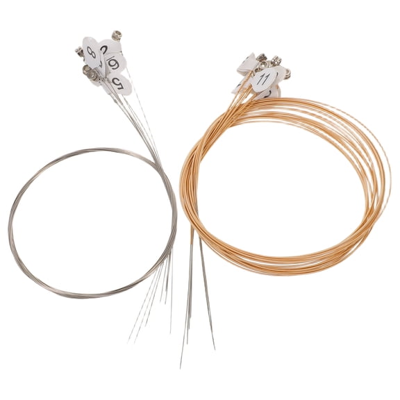 LOLIPPYY 1Set Metal Lyre Harp Strings Kit 16 String Golden Steel Replacement for Practice and Performance