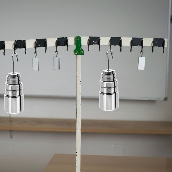 LOLIPPYY Metal Slotted Weight Set with Hanger for Physics Lab, Steel Science Weights for Educational Experiments and Learning