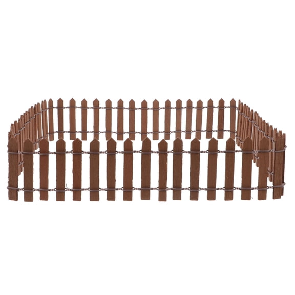 LOLIPPYY Miniature Fence Garden Landscape Fence Wooden Brown 1Set