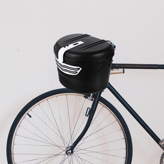 LOLIPPYY 1Set Mountain Bike Front Frame Box Black Lockable Plastic Basket Cycling Accessory