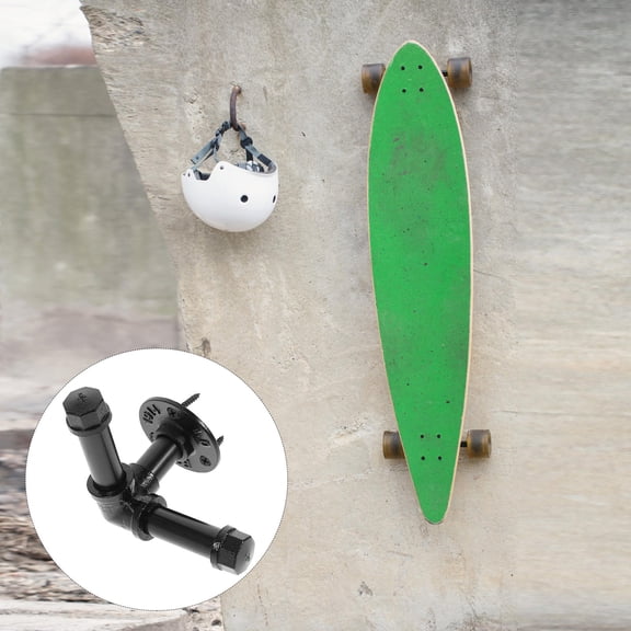 LOLIPPYY Multi-Function Wall Mounted Skateboard Rack Iron Holder for Compact Space Storage, 1 Set