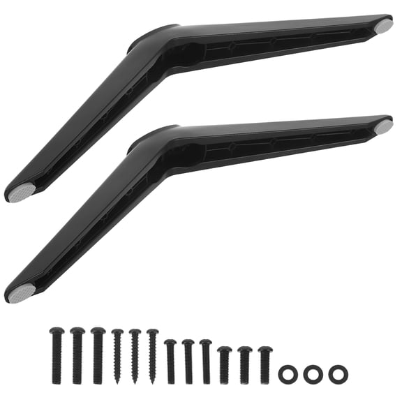 LOLIPPYY 1Set No Drill Smart TV Tabletop Stand Legs Black Flat Screen Base Replacement Support