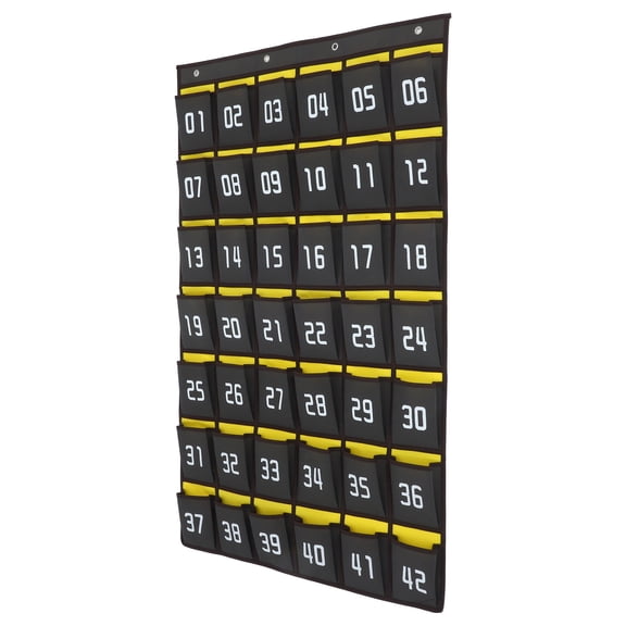 LOLIPPYY 1Set Nonwoven Fabric Hanging Wall Pouch Dark Grey for Classroom Storage