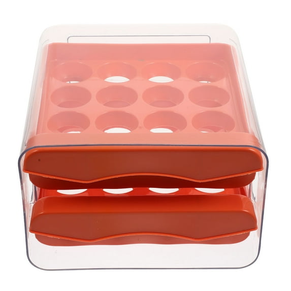 LOLIPPYY 1Set Orange Double Layer Drawer Style Egg Holder For Housewarming present 21.5x22.5x14cm Reusable Egg Box