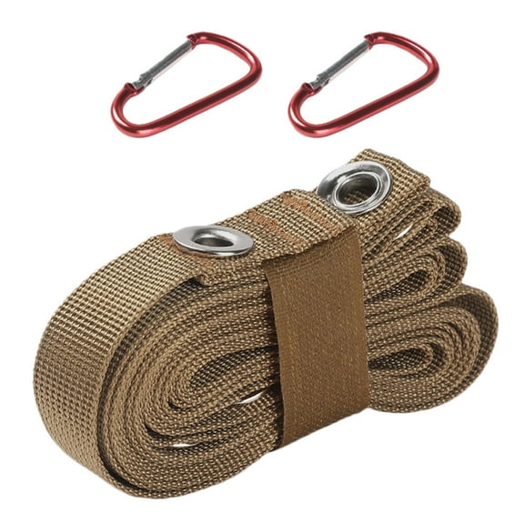 LOLIPPYY 1Set Outdoor Camping Lanyard with Hook Khaki Nylon Tent Rope for Hiking and Backpacking
