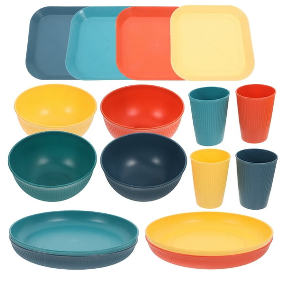 LOLIPPYY Outdoor Dinnerware Set 1 Set Unbreakable PP Plates Bowls Cups for BBQ Patio Picnic and Outdoor Gatherings