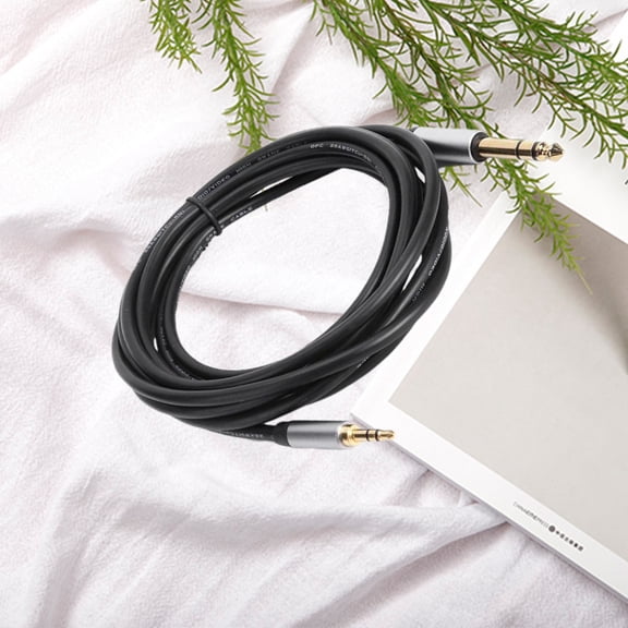 LOLIPPYY 1Set PC Audio Cable Audio Extension Cable Black Aluminium Alloy for Power Amplifier Daily Use Back to School