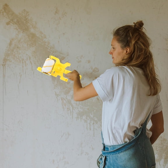 LOLIPPYY 1Set Paint Edger Roller Brush Handheld Edge Painter Tool for Walls Doors and Trim