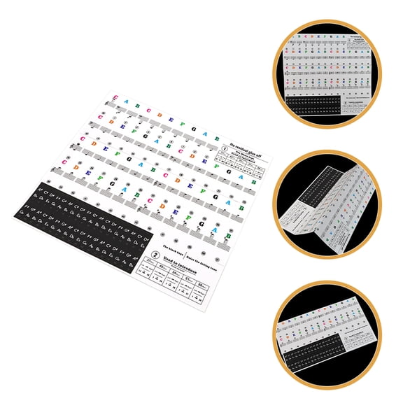 LOLIPPYY 1Set Piano Keyboard Letter Stickers Adhesive Decals Convenient for Beginners and Teachers