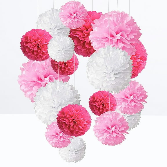 LOLIPPYY 1Set Pink Paper Fan Honeycomb Ball Set Hanging Paper Decor for Party Decoration and Festival Ambiance