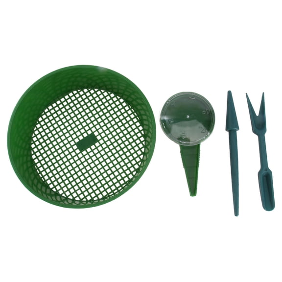 LOLIPPYY 1Set Plastic Dibber Gardening Tool Set with Ergonomic Handle for Fish Tank Planting Green