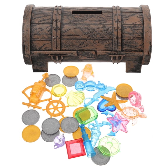 LOLIPPYY 1Set Plastic Treasure Chest with Shiny Assorted Colors for Pool Games and Craft Decorations