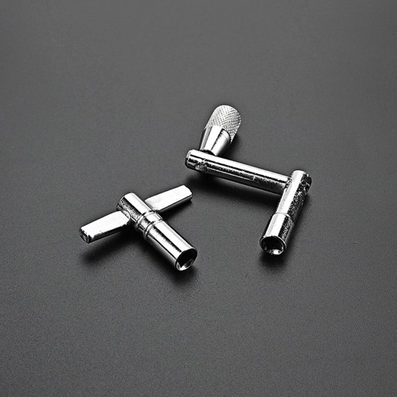 LOLIPPYY 1Set Plated Silver Drum Tuning Key Metal Spanner for Fast Drum Head Adjustment