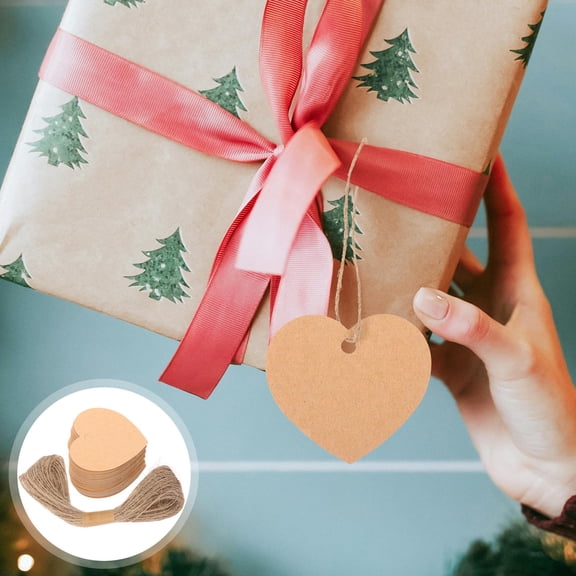 LOLIPPYY Portable Brown Tags with String, 1 Set for Handmade Wrapping and Crafting Projects