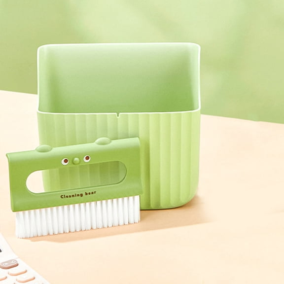 LOLIPPYY Green PP Table Sweeping Brush Multi-Functional Cleaning Tool for Home and Office Use 1 Set