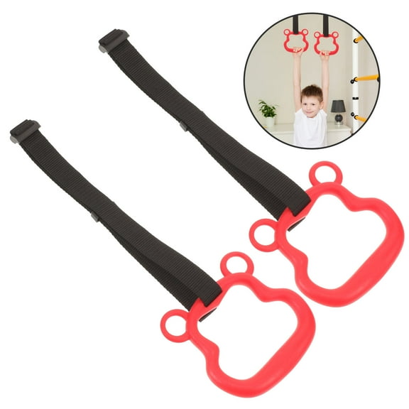 LOLIPPYY 1Set Portable Red Gym Rings for Indoor Workout Full Body Training and Stretching