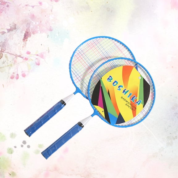LOLIPPYY 1Set Practical Blue Badminton Racket with Balls Durable Nylon and Aluminum Alloy for Outdoor Activities