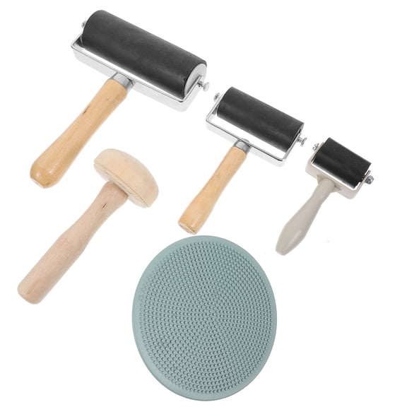 LOLIPPYY 1Set Printmaking Roller for DIY Crafting with Sturdy Rubber and Lightweight Aluminum Alloy