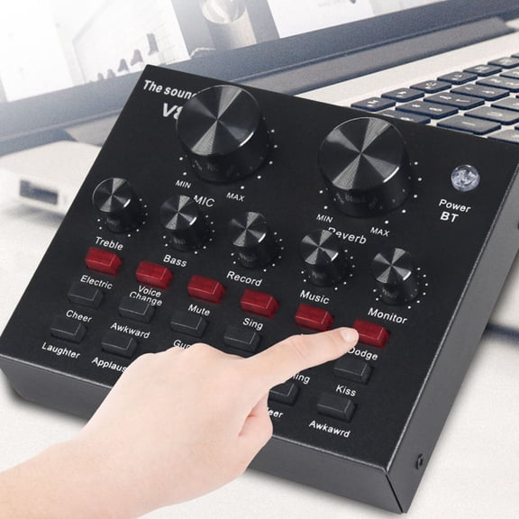 LOLIPPYY Black Metal Live Streaming Sound Card Set with High Performance and Adjustable Volume Controls, 1 Set