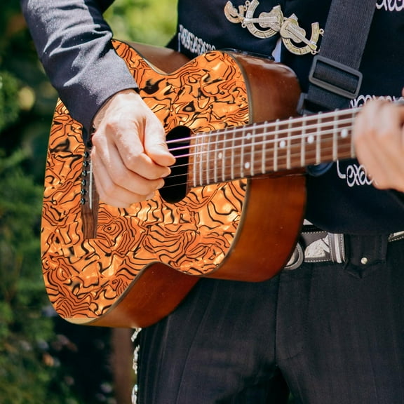 LOLIPPYY 1Set Protection Pickguard for Guitar Playing in Brown PVC 10x8in