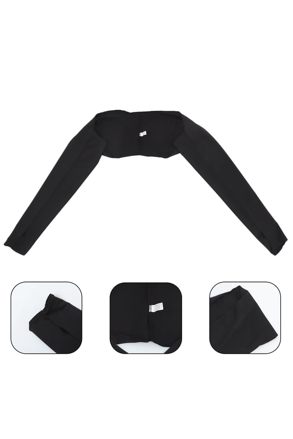 1 Set Black Protective Arm Sleeves UV Sun Polyester Spandex for Women Outdoor Activities