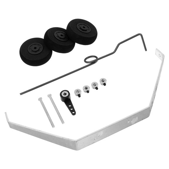 LOLIPPYY 1Set Quick Install Rc Airplane Undercarriage Kit with Shock Absorbing Plated Silver Wheels for Fixed Wing