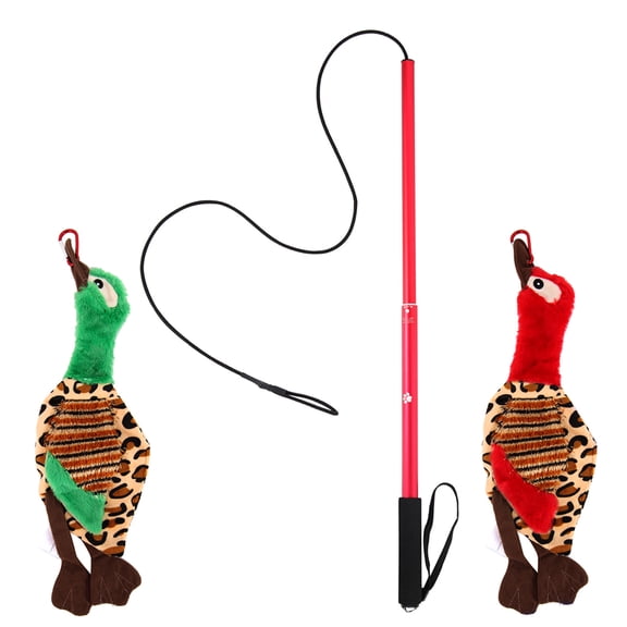 LOLIPPYY 1Set Red Flirt Pole for Dogs Extendable Pet Teaser Dog Training Plaything for Exercise