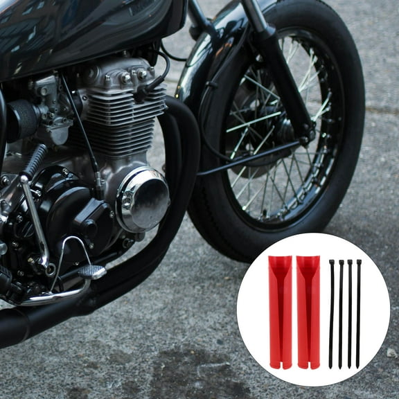 LOLIPPYY 1Set Red Motorcycle Front Fork Cover Plastic Protector for Shock Absorber Guard and Scratch Protection