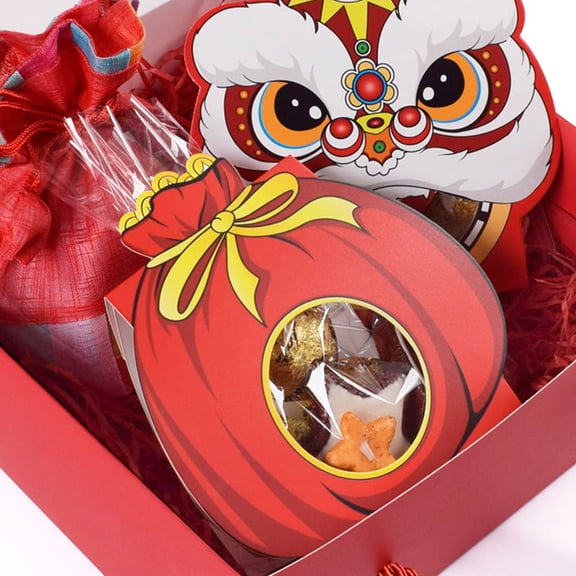 LOLIPPYY Red New Year Candy Box Set with Paper Packaging - Perfect for Holiday Party Favors, Storage, and Giving