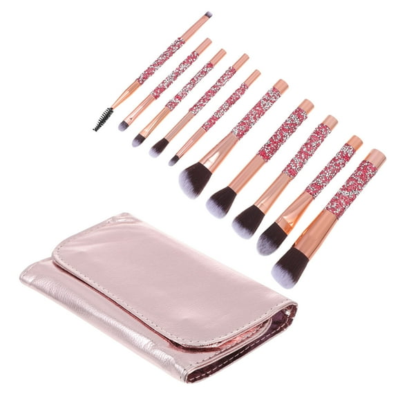 LOLIPPYY 1Set Rhinestone Makeup Brush Kit with Soft Artificial Fiber for Blush and Loose Powder