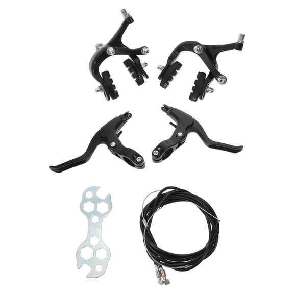 LOLIPPYY Road Bike Hydraulic Disc Brake Set with Precision Control Calipers and Cables, Black - 1 Set for Enhanced Stopping Power