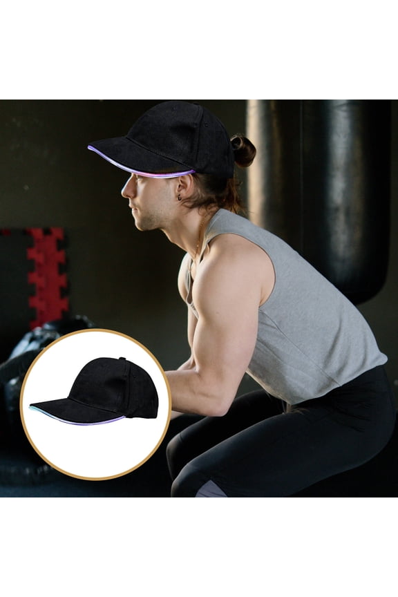 1Set Running Hat Light Up Peaked Hat with Adjustable Size for Men