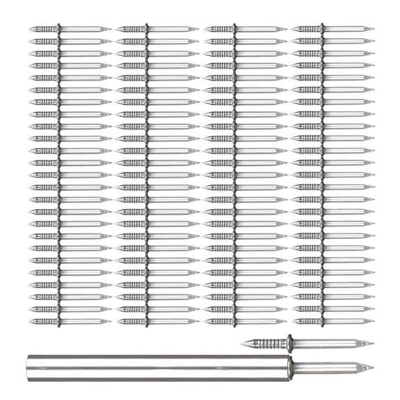 LOLIPPYY 1Set Seamless Double Head Nails Metal Picture Hanging Nails for Drywall Wall Fixing