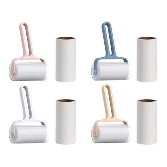 LOLIPPYY 1Set Semi Transparent Cover Lint Roller Pet Hair Remover with Replaceable Core for Clothes