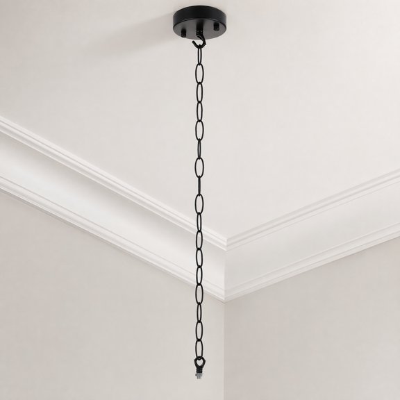 LOLIPPYY 1Set Simple Chic Black Chandelier Mounting Canopy with Durable Iron Ceiling Cover